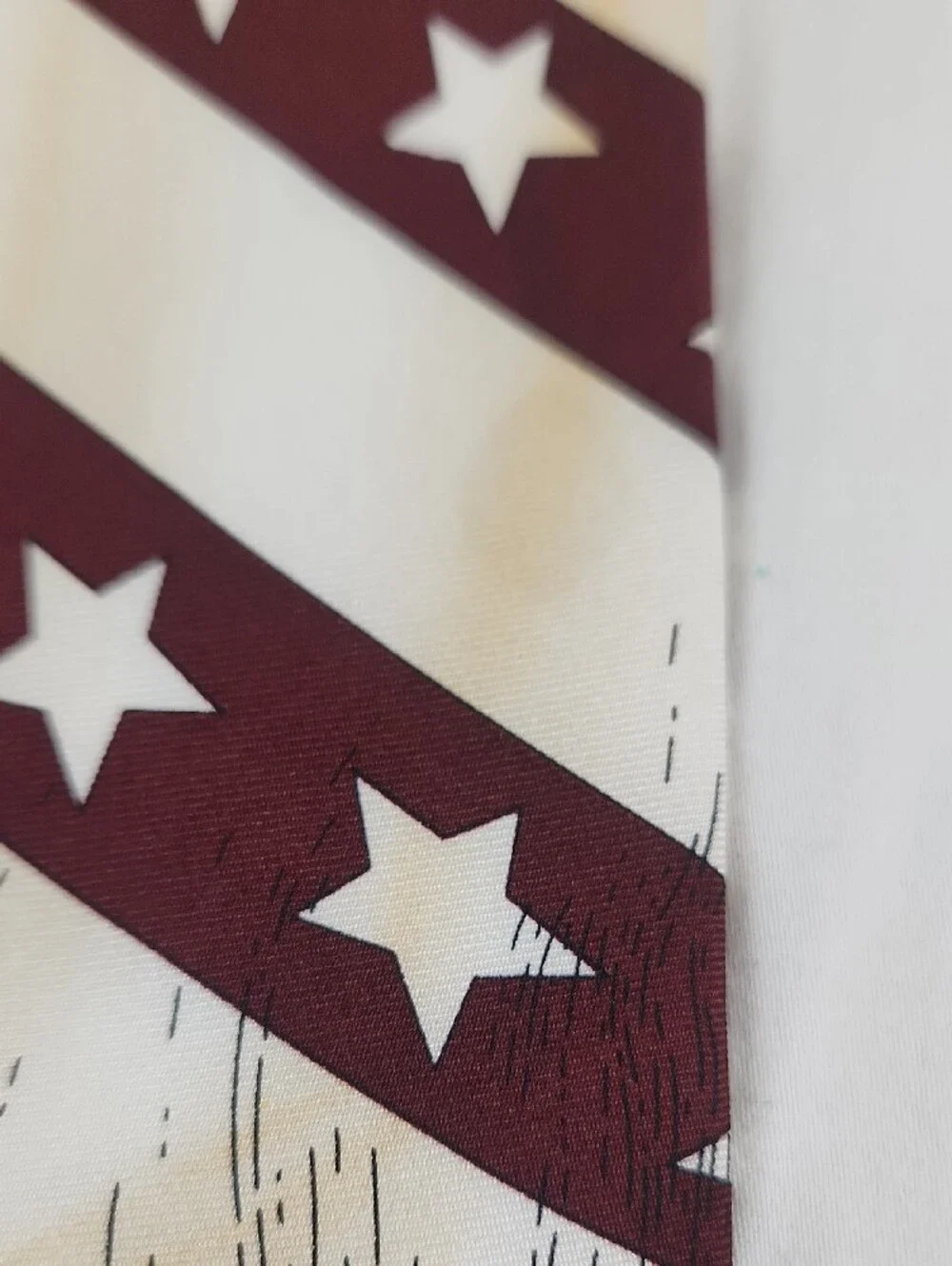 Silk Eagle One Nation Under God Tie Patriotic Navy Cream Maroon Stars Stripes